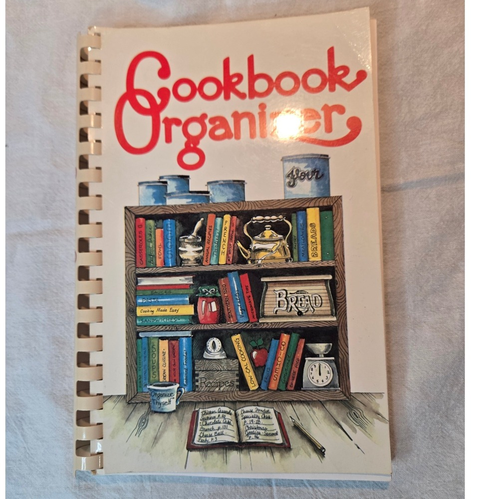 Cookbook Organizer 1992 Vintage Recipe Index Spiral Journal